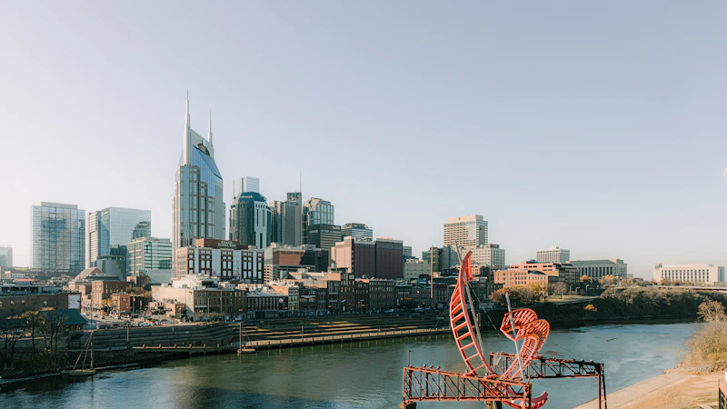 Nashville, Tennessee skyline along the Cumberland River