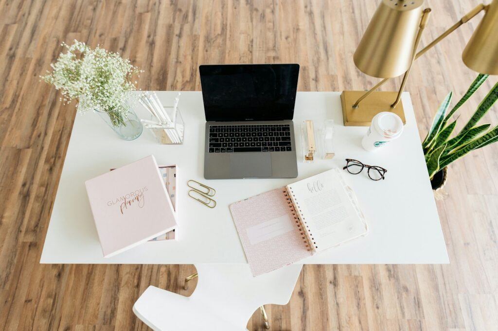 Laptop on a clean desk ready for a new employee