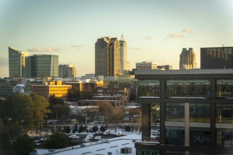 Downtown Raleigh, North Carolina skyline at sunrise